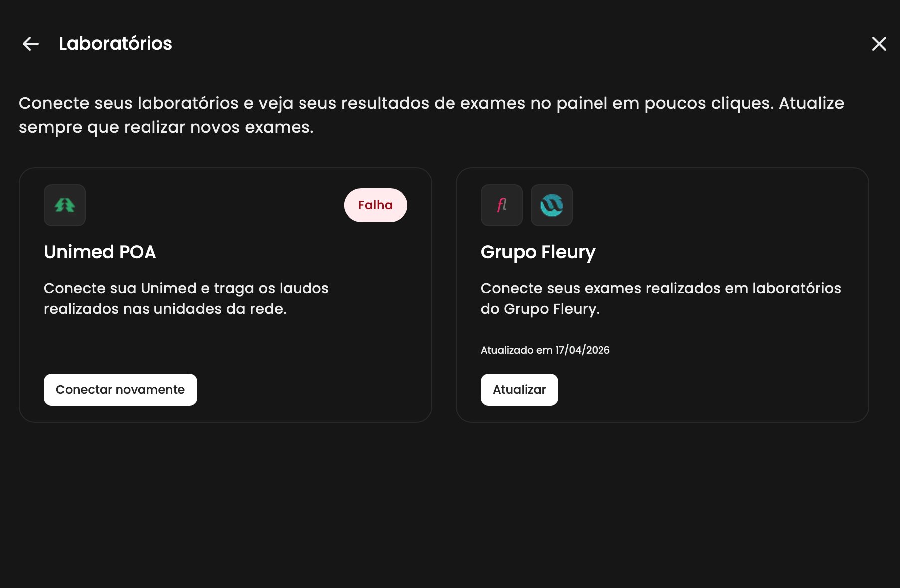 Dashboard unificado da Longex